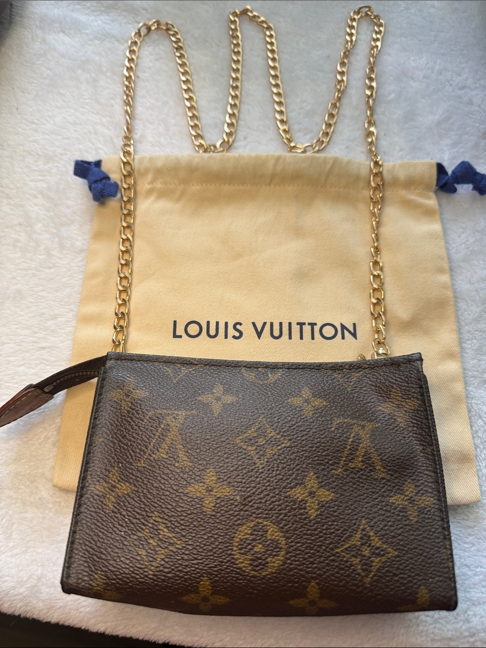 Louis Vuitton Monogram Poche Toilette 15  Cosmetic Pouch with chain and insert